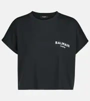 [Balmain] Balmain Logo cotton jersey T-shirt UK 14 black