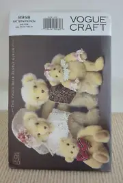 VOGUE #8958 - 9½" & 13" VOGUE BEAR FAMILY & ACCESSORIES PATTERN FF By Linda Carr