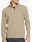Van Heusen Flex Long Sleeve 1/4 Zip Ottoman Solid Shirt Crockery Mens Size L NWT