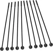 HYTROVE 10pcs Plastic Drum Hammer Musical Drum Mallets Accessories Percussion Instrument Sticks Bell Mallet Sticks Bell Percussion Mallets Plastic Drum Tools Musical Instruments Black