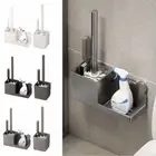 Bathroom Toilet Brush Holder with brush WC Cleaner Brush Storage Drain Shelf
