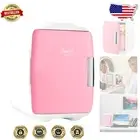 4L Electric Cooler/Warmer Mini Fridge - Ideal for Home & Travel in Pink