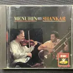 MENUHIN曼紐因/小提琴 與 RIVI SHANKAR拉維香卡/西塔琴 的世紀合奏 舊版1988年老英國版無IFPI