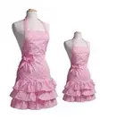 Apron Set Adult & Child Mother & Daughter 100% Cotton Pink Polka Dots Aprons x 2
