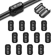 Viaky 12 Pack RFI EMI Noise Filter Suppressor Cable Clip, Clip-on Ferrite Ring Core for Dia Cable(Black) (3.5mm)