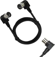 Double 90 Degree Right Angled MIDI Cable DIN Plug Socket Extension Cord Wire Male Din-5pin Double 90 Degree MIDI 5pin Cable for TV Surveillance Camera, Electronic Pianos (1.5M)