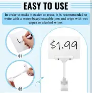 30 Set Clip Holder Chalkboard Sign Price Tag Display Clips Plastic Sign Erasable
