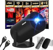 Mini Projector with WiFi and Bluetooth, 1080P Native 4K Support Projector Netflix, Prime Video