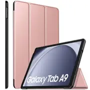 For Samsung Galaxy Tab A9+ Plus 11 inch SM-X210/X215 Folio Smart Leather Magnetic Stand Case Cover (Rose Gold)