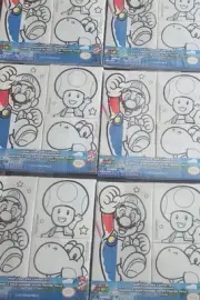 6 Super Mario Paint Canvas Set(s) Mario, Toad,& Luigi Great Party Activity/Favor