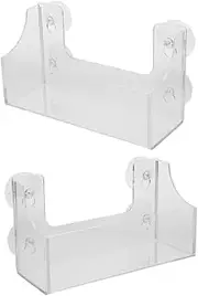 BESTOYARD 2pcs Acrylic Drink Suction Cup Holder for Fridge Wine Rack Beverage Organizer Fresh Storage Rack Easy Access