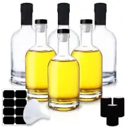 NAWORLI 12 OZ Clear Glass Bottles with Cork, 6 Pack 375 ML Liquor Bottles wit...