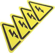 STOBAZA Electrician Stickers Cm Yellow High Voltage Warning Decals for Electrical Boxes Fences