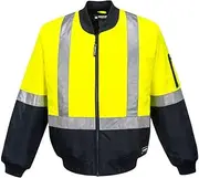 Huski K8131 High Visibility Waterproof Bomber Jacket Yellow/Navy, Small