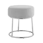 Linon Home Furniture 16"W Fabric Chrome Vanity Stool Silver Makeup Gray/Silver