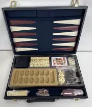 Vintage Cardinal Combination Game Set Domino Chess Checkers Backgammon