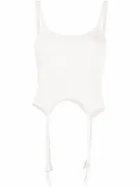 在飛比找Farfetch優惠-suspender-strap hem tank top