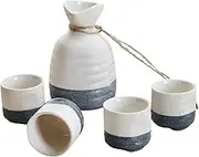 Wine Jug Ceramic Japanese Sake Pot Set 5 Piece Practical Sake Set Sake Cup Porcelain Pottery Ceramic Crafts Wine Glasses Cups Wine Glass