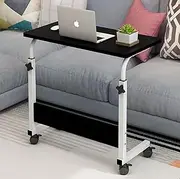 Over Bed Table C Side Rolling Table with Lockable Wheels, Medical Portable Notebook Laptop Desk, TV Tray Table for Eating Breakfast(A,60 * 40cm)