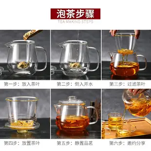 玻璃茶壺套裝家用加厚耐熱高溫小號過濾花茶壺單壺茶水分離泡茶壺