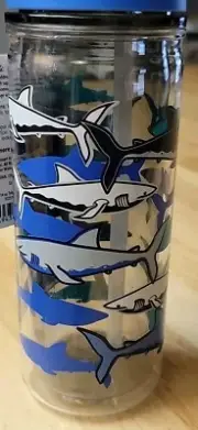 14oz Tritan Double Wall Water Juice Bottle White Shark Blue Shark Gray Shark