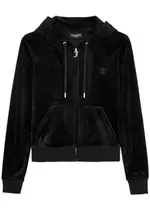 Juicy Couture Classic Robertson Hooded Velour Sweatshirt - Black - L (UK14 / L) L (UK14 / L)