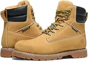 [NINGO] 6 Inch Soft/Steel Toe Boots for Men Waterproof Work Boots Goodyear Welt Safety Toe Boots Leather Construction Boots EH Non Slip Work Boots Logger Boots Size 7-13