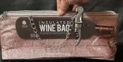 Wild Eye Designs Sparkly Pink Insulated Wine Bag With Opener Chain Handle NEW