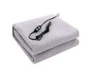 Soft Warmer Car Flannel Plush Electric Blanket Throw Rug - 12v - Grey