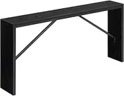 MAHANCRIS Console Table, 62.2" Long Sofa Table Behind Couch, Narrow Entryway Table, Farmhouse Dining Table with Angled Metal Frame, Industrial Console Table for Entryway, Black CTHB15801