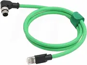 Industrial Ethernet M12 4 Pin D-Code Male Right Angle to RJ45 Cable, Shielded High-Flex CAT5e Network Cable (3)