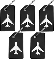 HFZRZFH 5-Pack Silicone Luggage Tags with Stainless Steel Ring - Travel Accessories, Multicolor, Durable, Waterproof, Quick Spot Identifier for Suitcases, Bags, and Cruise Luggage