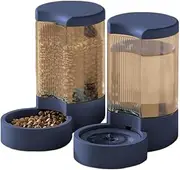 Automatic Pet Feeder and Water Dispenser Set for Cats & Small Dogs, 4L Large Capacity, Slow Drinking Water Dispenser, 16.6 x 29.5 x 28.7cm (Blue)