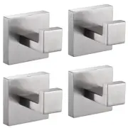 J-Hook Robe/Towel Hook in Stainless Steel Brushed Nickel (4 Pack)