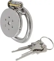 Flat Porous Chastity Lock Cage For Men Metal Chastity Cage Chastity Device Bondage Penis Cage Cock Cage For Beginners