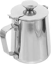 ASAKKURA Coffee Frothing Cup Stainless Steel Milk Frothing Pitcher with Lid for Latte Art Durable and Easy to Clean for Home and Espresso Lovers