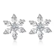 3PCS Copper Snowflake Stud Earrings for Women Jewelry Shiny Earring