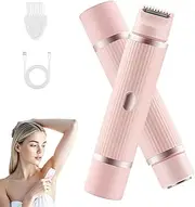 Peach Please Razor, Peach Please 3.0, 2-In-1 Women's Body Shaver, Rechargeable Dual Head Shaver Women, Wet & Dry Waterproof Electric Body Shaver for Women, for Leg Arm Body Underarm (Pink)