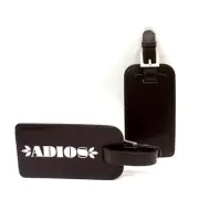Luggage Tag Set of Two with Buckle ADIOS Brown