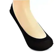 SAFIGLE d Padded Socks No See Socks for Women Foot Arch Support Socks Cushion Socks Invisible Socks for Men Arch Sock Orthotic Socks Boat Socks for Arch Support Liner Socks Black