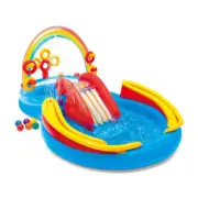 Intex 297cm Inflatable Play Centre 3y+ Kids Outdoor Swimming Pool Rainbow Ring