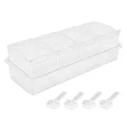 Seasoning Storage Box Spice Pots Storage Container Condiment Jar with Cover and Spoon for Salt Monosodium