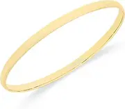 [Generic] Bangle Real 18Kt Yellow Gold Filled Solid 3mm Ladies 2X Large Sz 80mm Bracelet
