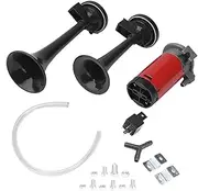12V Car Motorcycle Dual Trumpet Air Horn Speaker Delivers 120dB Loud Sound Ideal for All 12V Car With Steel Housing Resonant Sound Compact Design And Lightweight Build