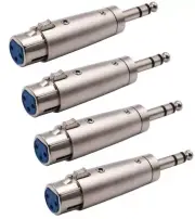 6 Pcs 3-Pin XLR Female to 1/4" 6.35mm Stereo Male Mic Audio Adapter Converter