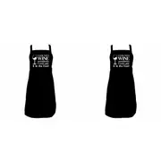 2PK Annabel Trends Cotton Screen Print Apron Cooking Bib 60x80cm Cook With Wine