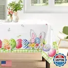 Arquiel Easter Egg Tablecloth Waterproof, Spring Floral Table Cloth Rectangle