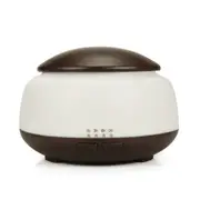 Simple Wood Grain Air Humidifier, Night Light Mushroom, 300Ml Ultrasonic Atomizer, Household Humidifier