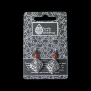 Welsh Pewter Celtic Spangle and carnelian beads and Sterling Silver Ear wires