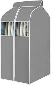 TOMVAES Hanging Clothes Cover, Portable Garment Rack Cover, Waterproof, Well Sealed Wardrobe Closet, Garment Bag for Home Closet Storage (Grey, 60 * 48 * 120 CM)